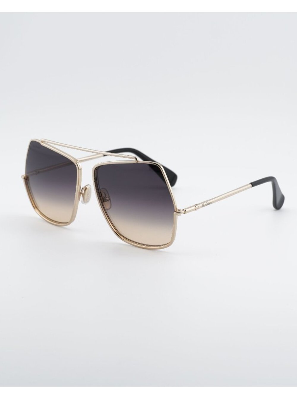 Max Mara MM0102 32B Sunglasses Gold Butterfly Frame, Smoke Lenses